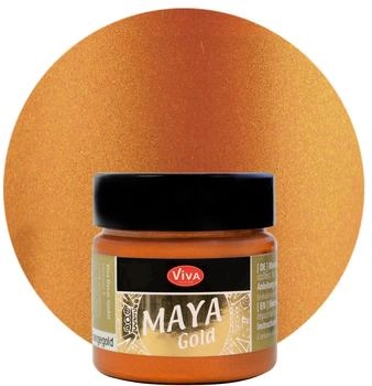 Viva Decor Maya Gold Orange Gold 45 ml Acrylfarbe mit Metallic Effekt