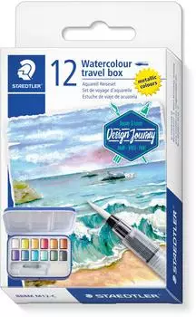 Staedtler Design Journey 888 Aquarellfarbe Hochpigmentierte Aquarellfarben in brillanten 12 Farben Aquarellfarbkasten Sortiert 888M M12-C