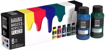 Liquitex Basics Fluid Acrylfarben-Set, 6 Farben, 118ml (3699430)