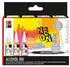 Magni Künstlerfarbe Bastelfarbe Marabu Set Neon 3 x 20 ml Alkohol Tinte 1 Permanent Marker (1216000000102)