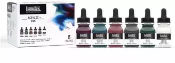 Liquitex Professional Acrylic Ink Set 6x30ml Ged&auml;mpfte T&ouml;ne + Wei&szlig; (3699355)