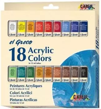 C. Kreul El Greco Acrylfarben Set 18 x 12 ml
