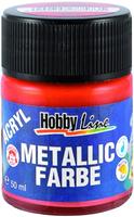 Kreul 77573, Kreul Acryl Metallicfarbe, cremig deckend, 50 ml (50 ml) (77573) Rot,
