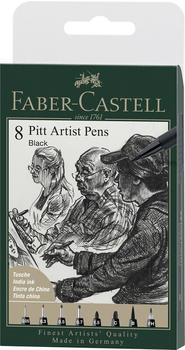 Faber-Castell PITT Artist Pen 8er Set schwarz 199 (167158)
