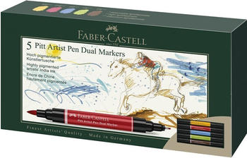 Faber-Castell PITT Artist Pen Dual Marker 5er Set im Kartonetui (FC162005)