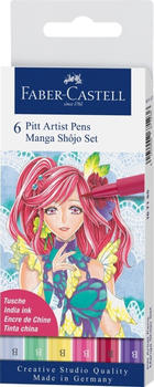 Faber-Castell PITT artist pen Brush Manga Shojo 6er Set (167155)