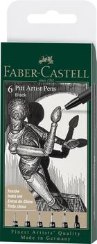 Faber-Castell PITT artist pen Set 6er Etui schwarz (167154)