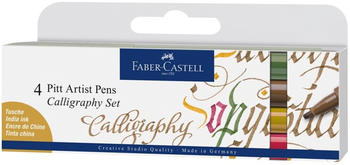 Faber-Castell PITT artist pen Calligraphy farbig 4er Set (FAB167505)