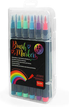 Legami Brush Markers Set 12 Filzstiften mit Pinselspitze (VBUMA0001)