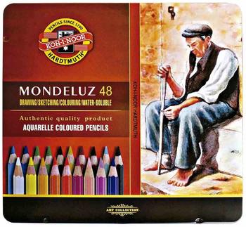 Koh-I-Noor Aquarellstifte Mondeluz 48 farbig sortiert Metalletui