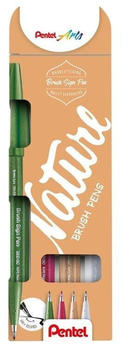 Pentel Nature Brush Pen Set farbig sortiert Pinselspitze flexibel 4 St&uuml;ck (SES15N-4)