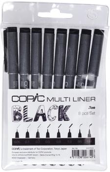 COPIC Marker Multiliner Classic 2207510 Komplett-Set schwarz 8 Strichstärken 8 Stück (2207510)