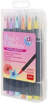 Legami Brush Markers Set 12 Filzstiften Pinselspitze pastel colours (VBUMA0002)