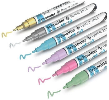 Schneider Acrylmarker Paint-It 310 50-120196 Set 2 farbig sortiert Strichbreite 2mm 6 St&uuml;ck