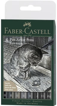 Faber-Castell Zeichenset 167171 Pitt Artist Pen Black und Grey 8-teilig (167171)