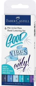 Faber-Castell Schreibset 267123 Pitt Artist Pen Brush-Pens und Fineliner Lettering Set 6-teilig (267123)