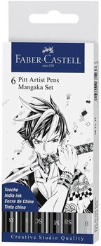 Faber-Castell Tuschestift Pitt Artist Pen Manga 6x schw.
