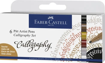 Faber-Castell Filzstifte 167506 Pitt Artist Pen Strichbreite 2,5mm sortiert Calligraphy 6-Stk. (167506)