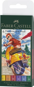 Faber-Castell Brush-Pen 167174 Pitt Artist Pen sortiert Colour Wheel Pinselspitze 6-Stk. (167174)