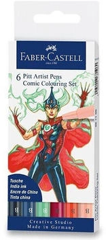 Faber-Castell Brush-Pen 267196 Pitt Artist Pen sortiert Comic Colouring Pinselspitze 6-Stk. (267196)