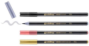 edding Brush-Pen 1340 Pinselspitze flexibel farbig sortiert 4 Stück