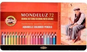 Koh-I-Noor Aquarellstifte Mondeluz im Metalletui farbig sortiert 72 Stück