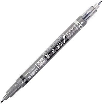 Tombow 6 x Fasermaler Brush Pen Fudenosuke weichen flexible Pinselspitzen schwarz/grau (WS-TBS)