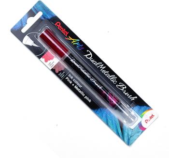 Pentel Brush-Pen XGFH-DPX Dual Metallic Brush pink/metallic-pink Pinselspitze flexibel
