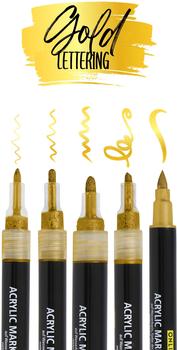 Online ® Gold Lettering Acrylstifte-Set gold 5 St. 1 Pack = 5 St.