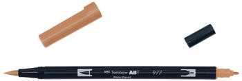 Tombow 6 x Dual-Fasermaler ABT mit Rundspitze/Pinselspitze saddle brown (ABT-977)