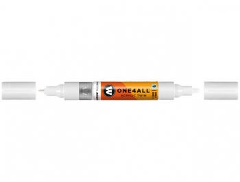 MOLOTOW Acrylstifte One4All Acrylic Twin Marker signalwei&szlig; Doppelspitze 1,5mm und 4mm wasserfest