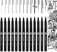 Molotow Blackliner Complete Set St&auml;rken sortiert schwarz