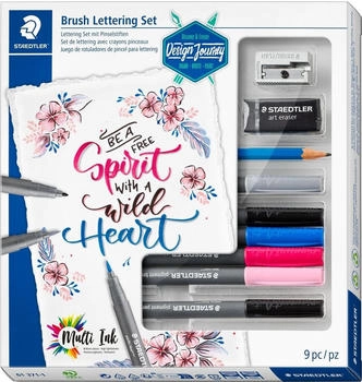 Staedtler 4x Magni Schreibstifte Brush Lettering Set 9teilig (Multi 9 x) (61 371-1)