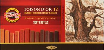 Koh-I-Noor Pastellkreide Toison D or Soft Pastels Brauntöne 75 mm lang 12 Stück