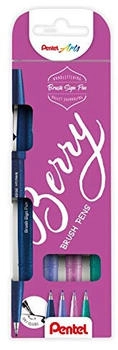Pentel Brush-Pen SES15B-4 Berry Brush Pen Set farbig sortiert Pinselspitze flexibel 4 Stück
