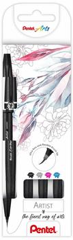 Pentel Brush-Pen SESF30C-4 Brush Sign Pen Artist farbig sortiert Pinselspitze extra fein 4 St&uuml;ck