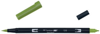 Tombow 6 x Dual-Fasermaler ABT mit Rundspitze/Pinselspitze dark olive (ABT-158)