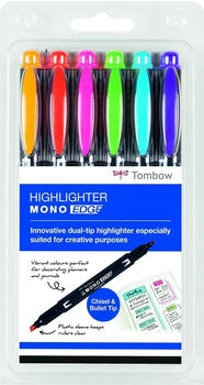Tombow MONO edge Textmarker farbsortiert 6 St.