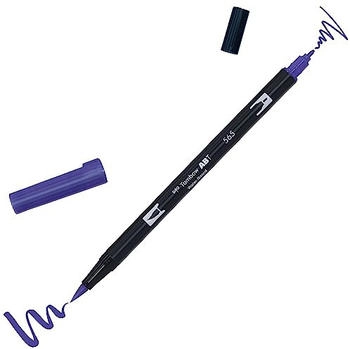 Tombow 6 x Dual-Fasermaler ABT mit Rundspitze/Pinselspitze deep blue (ABT-565)