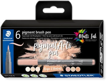 Staedtler Pigment brush pen Beiges & Neutrals 6 Stück (371 C6-6)