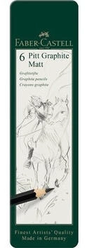 Faber-Castell FABERCASTELL Pitt Graphite Matt Graphitstifte schwarz 6 St.