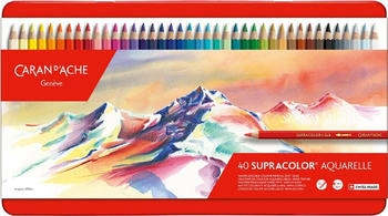 Caran d'Ache Caran Aquarellstifte d'Ache SUPRACOLOR 3888 farbig sortiert im Metalletui 40 St&uuml;ck