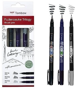 Tombow Marker Fudenosuke Triology Set (Schwarz 0.60 mm 3 x)