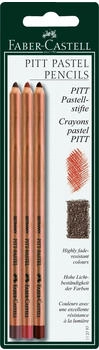 Faber-Castell 10 x Künstlerfarbstifte Pitt sepia hell dunkel + rötel 3 Stück auf Blisterkarte (112797)