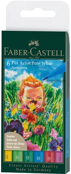 Faber-Castell Tuschestifte Pitt Artist Pen brush 167177 Springtime sortiert Pinselspitze 6 St&uuml;ck