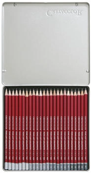 Cretacolor Brevillier's CLEOS-Fine Art Graphit Graphitstifte B H HB 2H 2B 9H 8H 7H 6H 5H 4H 3H F 3B 4B 5B 6B 7B 8B 9B rot 24 Stk.