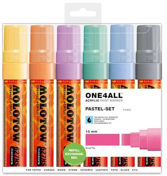 MOLOTOW Acrylmarker ONE4ALL ACRYLIC 627HS 6er Etui 15 mm Pastel Set