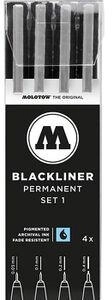 MOLOTOW BLACKLINER Permanent Set 1 4er Etui Strichstärken sortiert