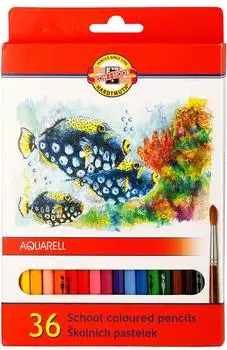 Koh-I-Noor 'Fish' Aquarell-Farbstifte farblich sortiert (36 Stück)