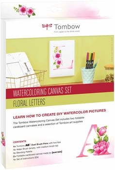 Tombow Aquarell-Leinwand-Set mit floralen Buchstaben